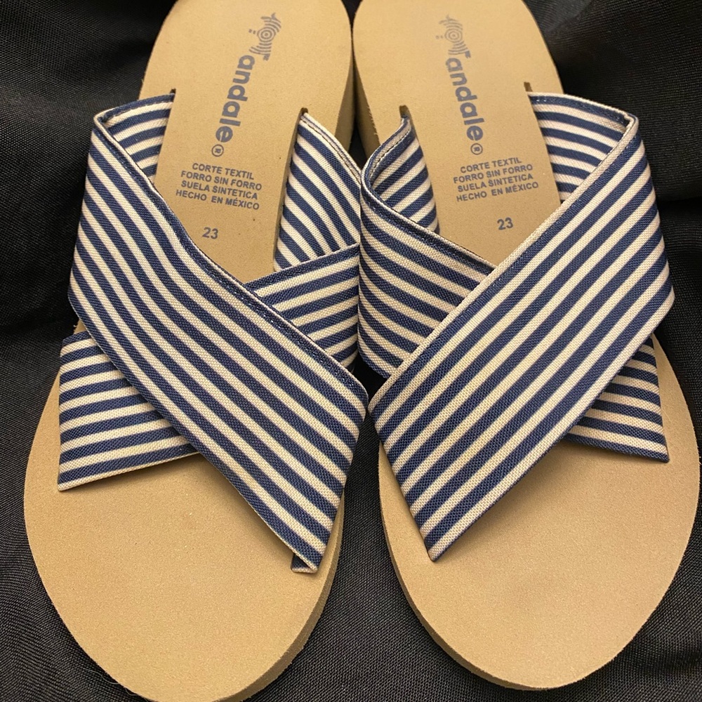 Andale-Sandals, striped‎ blue/white, Size:23